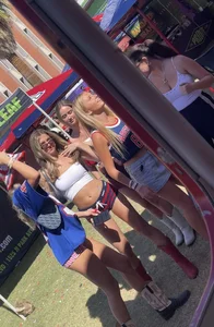 Hot college girls at football game (cheeks everywhere)