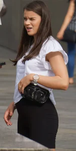 Cute brunette with a nice ass in spandex shorts