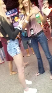 Petite white girl in tiny shorts