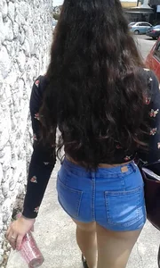 Brunette with a nice booty in shorts