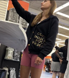 Slim and tight in pink shorts