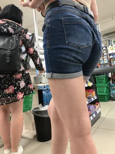 Gorgeous Girl in Denim Shorts With Perfectly Hot Legs And Butt Supermarket Creepshots Collection