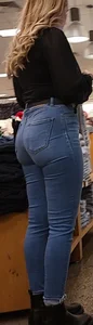 Bubble butt blonde in tight jeans
