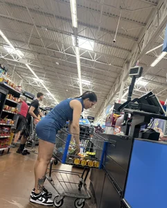 Big booty Latina in short blue dress (oc)