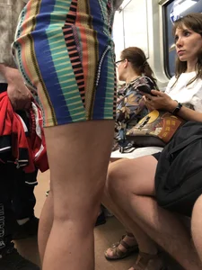 Stocky Milf in Sandals and Short Skirt Subway Train Creepshots
