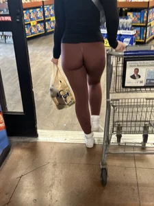 Return of the TIGHT Blue Leggings Blonde (This time in Burgandy)
