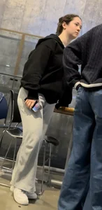 More Shots Of The Somewhat Jiggly College Girl In Loose Grey Sweats