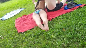 Awesome booty and legs on the grass park creepshots