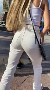 Mix of nice asses out in tight jeans