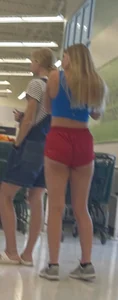 First post, Hot blonde in short shorts