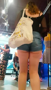 Big ass cheeks trying to escape tight shorts