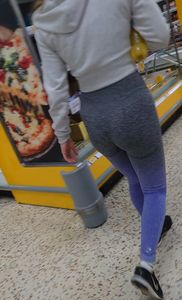 Tight Purple/Grey Spandex Babe