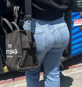 Thick asian in jeans