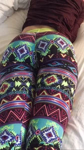Ass in Colorful Tights - Girl in Bed Home Creepshot