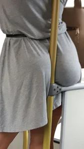 Chubby girl in a dress with a giant ass public bus creepshots