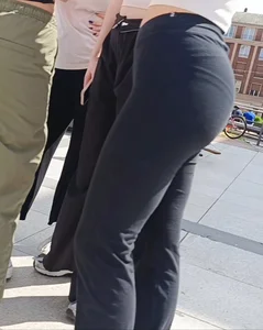 Nice round butt showing panties under legging