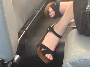 Closeups of candid girls' legs in various shoes