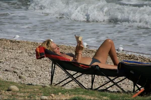 Nude beach girls in Baska, Croatia