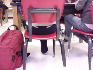 Whale Tail Creepshot of a Teen College Girl in Class