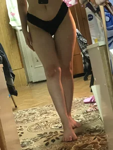 Hot Legs and Panties Selfie in the Mirror