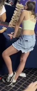 Skinny teens in the arcade