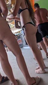 Petite bubble ass in sexy black bikini. OC