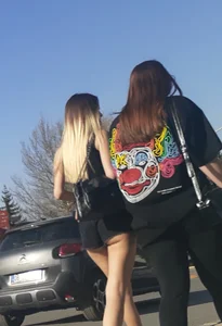 Perfect little booty in mini shorts, cheeks visible