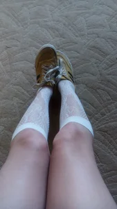 Legs in Lacey Knee-Socks, Young Girl's Home Selfies