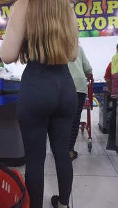 Blonde girl in a black bodysuit with an incredible body and perfect ass [OC]