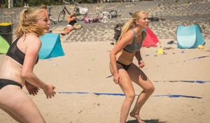 Beach volleyball babes in bikinis
