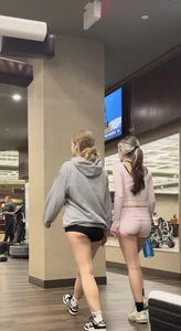 Gym girls with CHEEKS perking out
