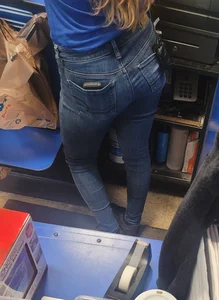 Blonde coworker in tight jeans round 2