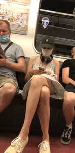 Sexy Masked Girl in a Dress Subway Creepshots Gallery - Slim Legs And Bony Back