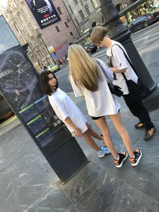 Bunch of skinny teens on the street