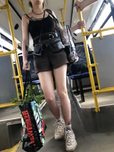 Girl in Mini Shorts with Nice Legs Public Bus Candid Pics