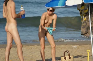 Nude beach and topless girls