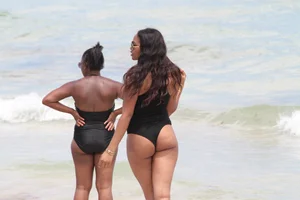 Ebony beach and bikini girls
