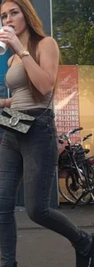 Various hot butts in tight jeans on the street and inside cafes, some teens too