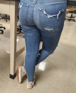 Former classmate in really tight jeans