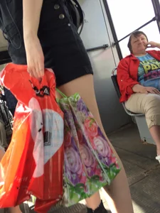 Hot Ginger In Shorts With Hot Legs in a Public Bus and on a Crosswalk Creepshots Gallery