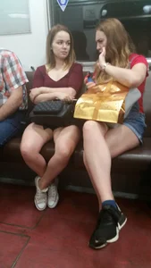 Girls with Hot Legs Subway Train Creepshot