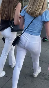 Mix of nice asses out in tight jeans
