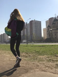 Skinny candid teen wearing tight black jeans creepshot