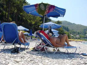 Nude beach and topless girls