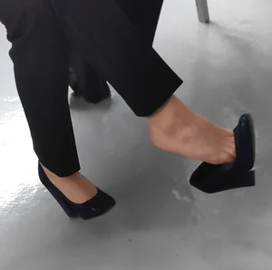 Teen Candid Student in a Skirt, Pantyhose And High Heel Shoes, A Cool Collection of Photos in Class