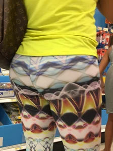 Milf shopping at Target in patterned leggings