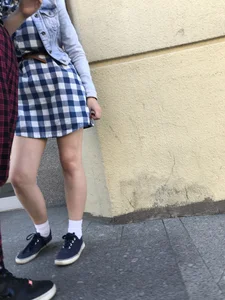 Sweet Legs with Feet in White Socks Street Creepshots