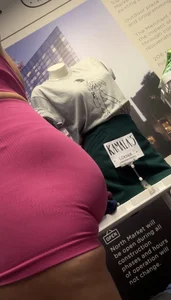 Super hot bubble butt in pink biker shorts bending over