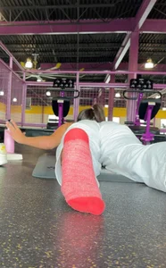 Gym ass in sweats & socks (close up)