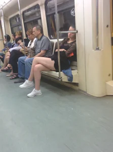 Metro Train Creepshot Cute Sexy Girl